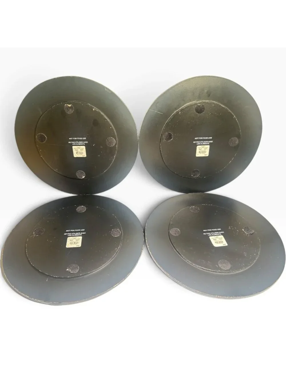 Pier 1 Imports Glass Autumn Mosaic Charger Plates Set 4 Gold Amber Black 13
